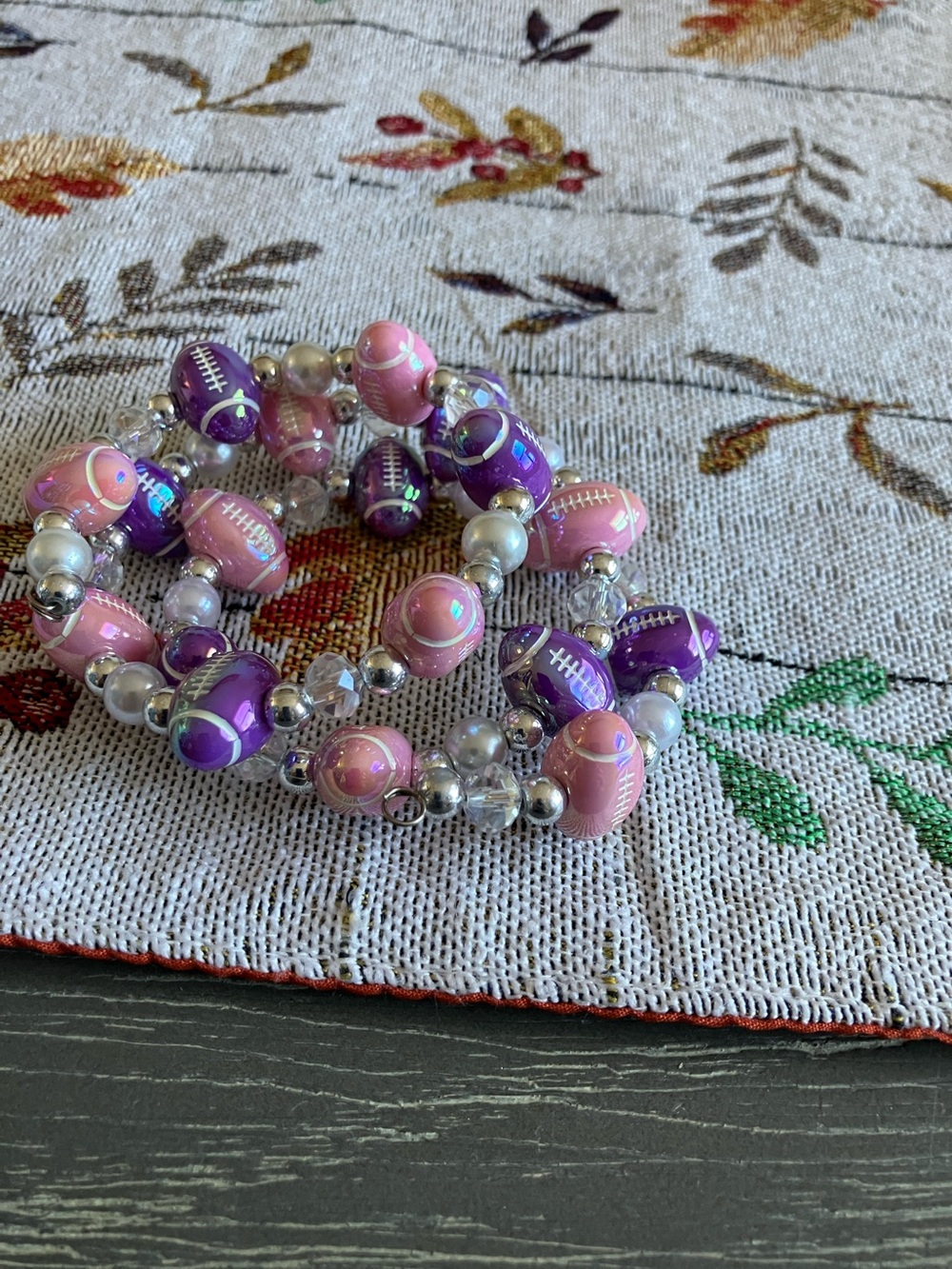 Pink & Purple Beaded Stretch Bracelet Set - Women Jewelry